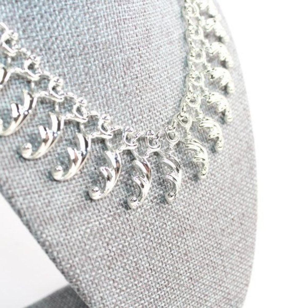 VTG Sarah Conventry Silver Metal Rolo Chain Princess Length with Filigree Charms - Picture 5 of 8